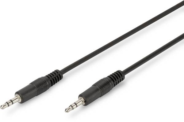 Digitus AK-510100-015-S Klinke Audio Anschlusskabel [1x Klinkenstecker 3.5 mm - 1x Klinkenstecker 3.5 mm] 1.50 m Schwarz Rund, Ungeschirmt