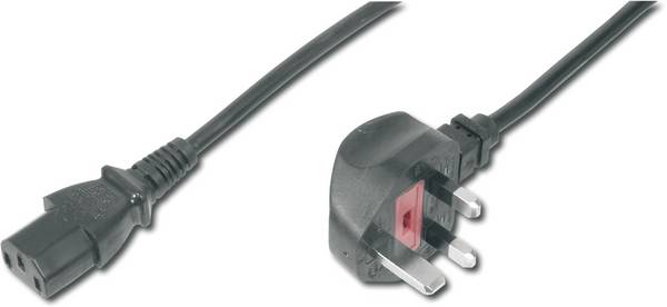 Digitus Computer, Strom, Kaltgeräte Kabel [1x UK-Stecker - 1x Kaltgeräte-Buchse C13] 1.80 m Schwarz
