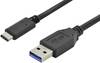 Digitus USB-Kabel USB 3.2 Gen1 USB-A Stecker, USB-C® Stecker 1.00 m Schwarz Rund, beidseitig verwendbarer Stecker, doppelt geschirmt AK-300136-010-S