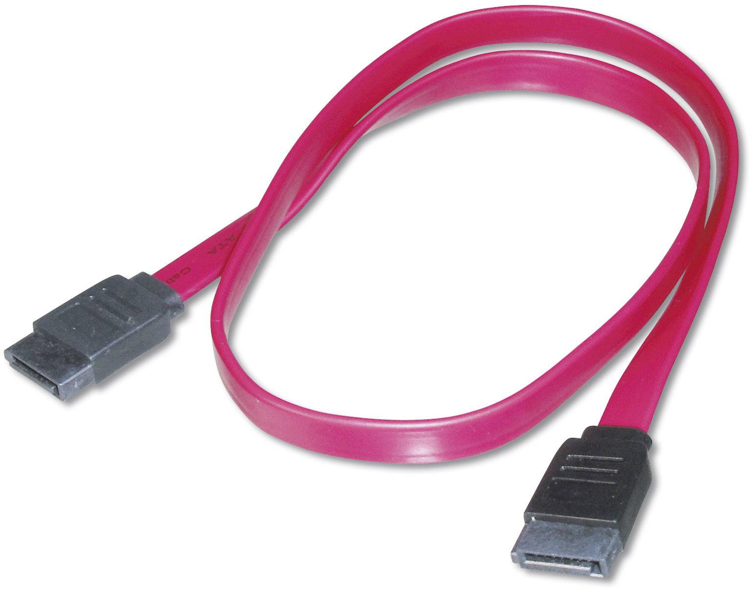 Digitus Festplatten, Computer, Laufwerk Anschlusskabel [1x SATA-Buchse 7pol. - 1x SATA-Buchse 7pol.] 0.50 m Rot