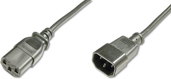 Digitus Strom Kabel [1x Kaltgeräte-Stecker C14 - 1x Kaltgeräte-Buchse C13] 5.00 m Schwarz