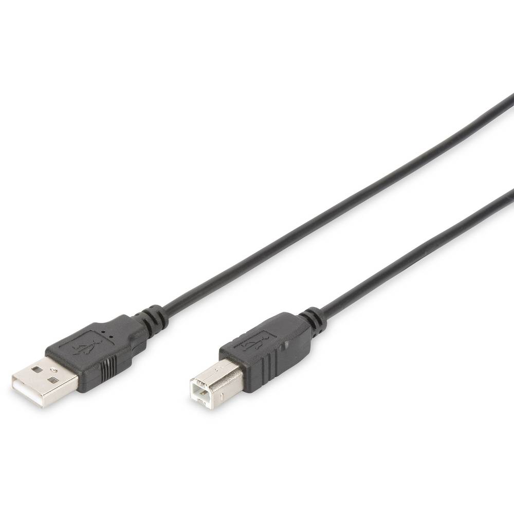 Digitus 1.8m, USB2.0-A-USB2.0-B 1.8m USB A USB B Zwart