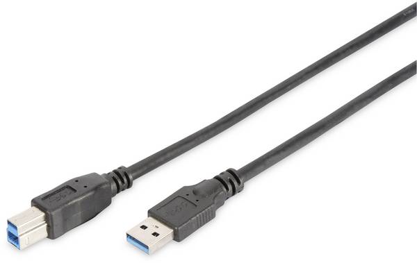 Digitus USB-Kabel USB 3.2 Gen1 USB-A Stecker, USB-B Stecker 1.80 m Schwarz Rund, dreifach geschirmt DB-300115-018-S