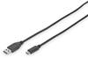Digitus USB-Kabel USB 3.2 Gen1 USB-C® Stecker, USB-A Stecker 1.00 m Schwarz Rund, doppelt geschirmt DB-300136-010-S