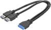 Digitus USB-Kabel USB 3.2 Gen1 Pfostenstecker 19pol., USB-A Buchse 0.30 m Schwarz Rund, doppelt geschirmt DB-300300-003-S