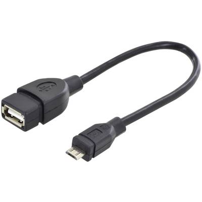 Digitus USB 2.0 Adapterkabel [1x USB 2.0 Stecker Micro-B - 1x USB 2.0 Buchse A] DB-300309-002-S Rund, doppelt geschirmt,