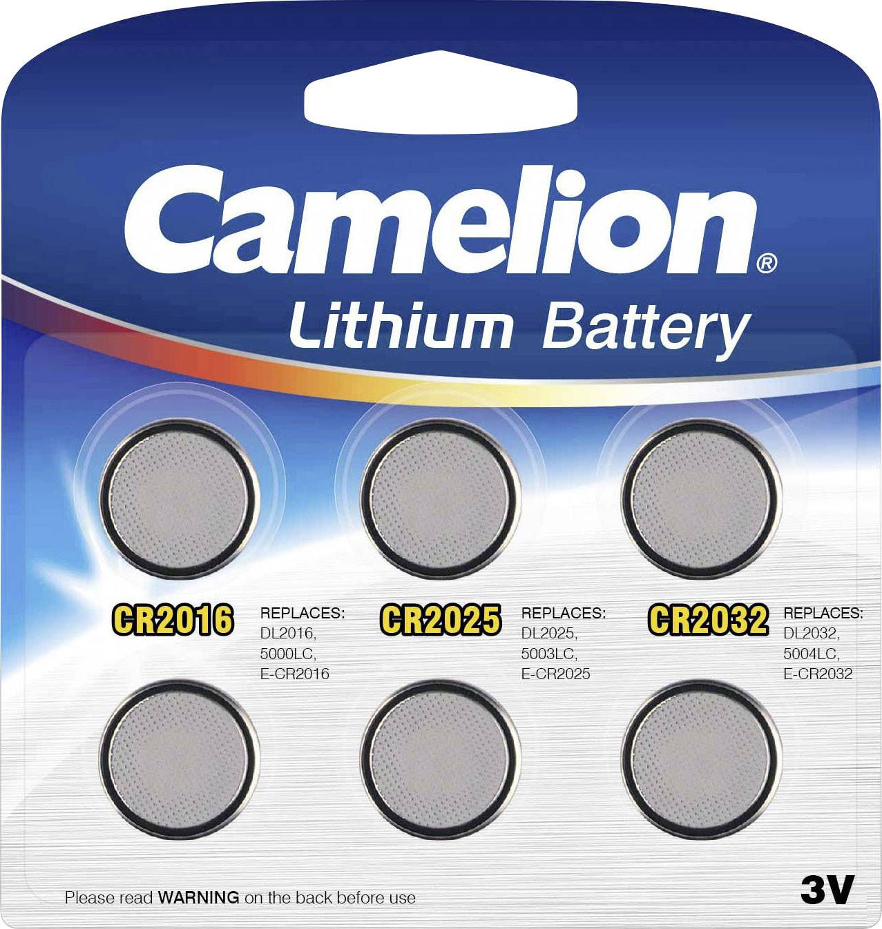 2x CR2016 Litihum 3V 2x CR2025 Camelion Knopfzellen Batterien im Set 2x CR2032 