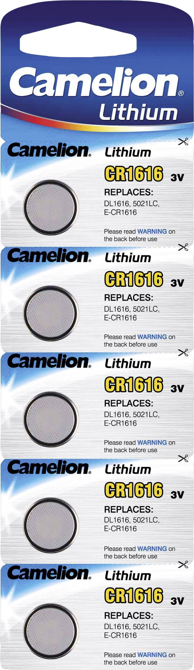 CAMELION CR1616-BP5 - Lithium - Knopf/Münze - CR1616 - Edelstahl - Sichtverpackung (13005161)