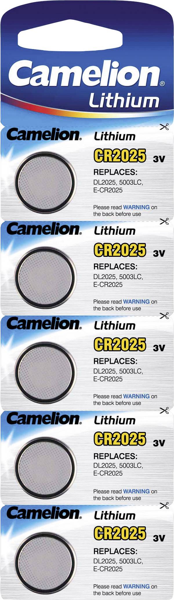 Camelion Knopfzelle CR2025 3 V 5 St. 150 mAh Lithium CR2025