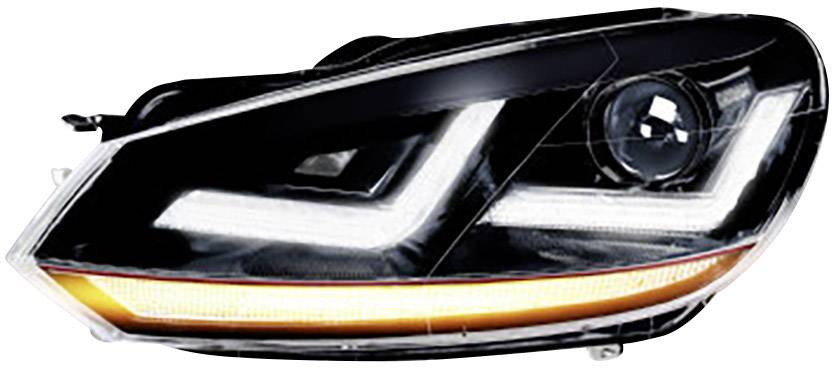 Scheinwerfer eines Autos mit markantem LED-Design, erkennbar an den hellen, Z-förmigen Leuchtstreifen und einem integrierten Blinker.