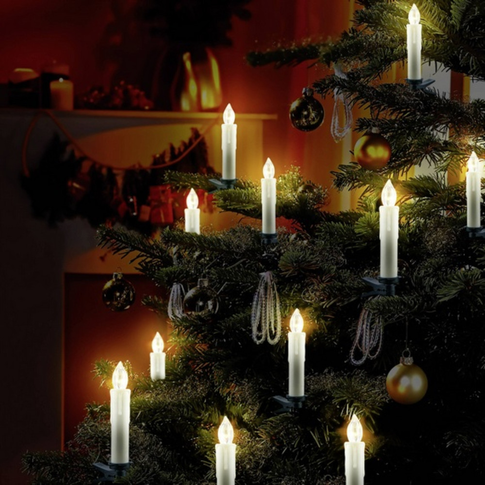 FunkWeihnachtsbaumBeleuchtung Innen batteriebetrieben 20 LED Warm