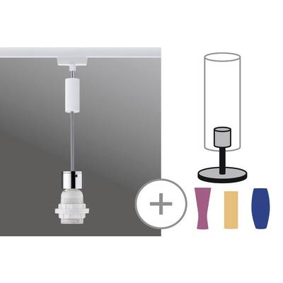 'Lampensockel mit Kabel' links. Rechts schematische Darstellung mit Auswahlmöglichkeiten für verschiedene Lampenschirmformen und -farben.