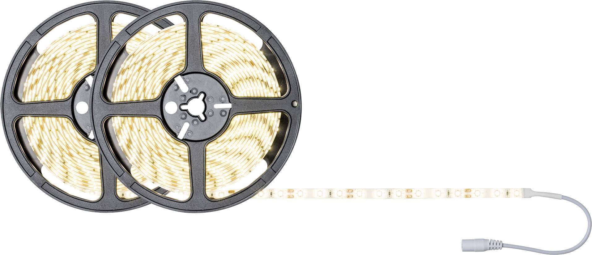 Zwei Rollen LED-Streifenlichter, eine davon teilweise entrollt mit sichtbarem Anschlusskabel.