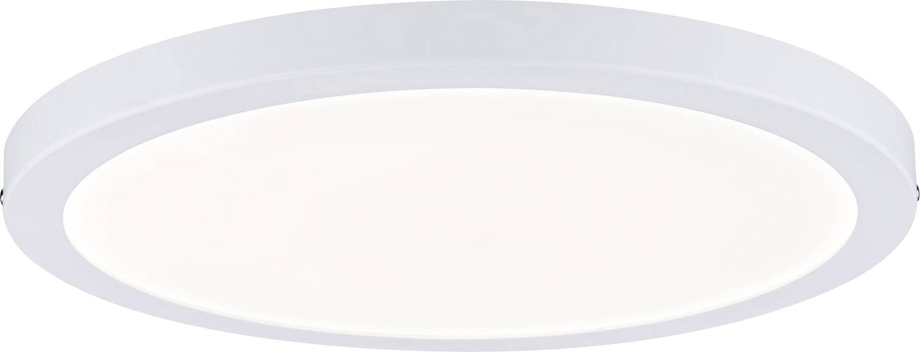 Rundes LED-Deckenlicht mit weißem Rahmen, modernes Design, gleichmäßige Lichtverteilung; geeignet für Wohn- oder Büroräume.