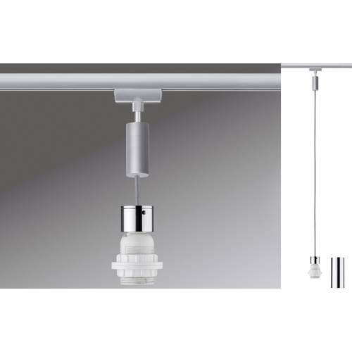 Paulmann Basic Pendel Hochvolt-Schienensystem-Leuchte Universell E27 20 W LED Chrom (matt), Chrom