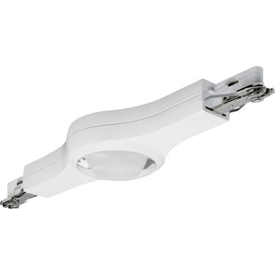 Ein weißer Deckenstrahler mit verstellbaren Clips an beiden Enden, geeignet für den Einbau in abgehängten Decken.