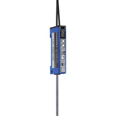 Ein rechteckiger, blauer Sensor mit einem Kabel. Auf der Vorderseite sind verschiedene Tasten und eine Beschriftung zu sehen.
