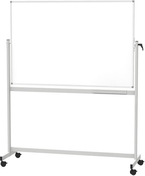 Maul Mobiles Whiteboard MAULstandard, Emaille (B x H) 120 cm x 90 cm Weiß emaillebeschichtet Drehbar, Beide Seiten nutzbar, Inkl. Ablageschale, Inkl. Rollensatz