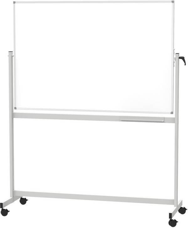 Maul Mobiles Whiteboard MAULstandard, Emaille (B x H) 150 cm x 100 cm Weiß emaillebeschichtet Drehbar, Beide Seiten nutzbar, Inkl. Ablageschale, Inkl. Rollensatz