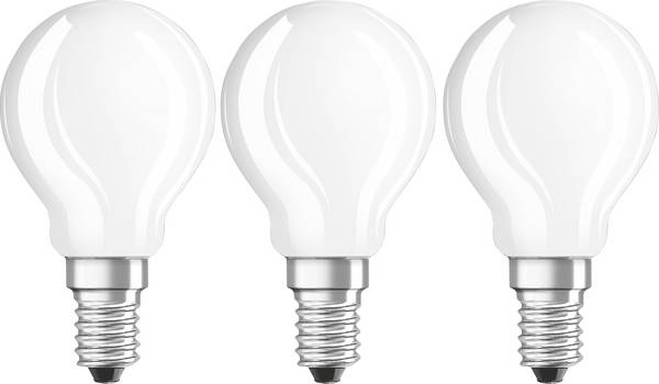 OSRAM HOMELIGHTING 4058075819399 LED EEK E (A - G) E14 Tropfenform 4.2 W = 40 W Warmweiß (Ø x H) 45 mm x 84 mm Filament 3 St.