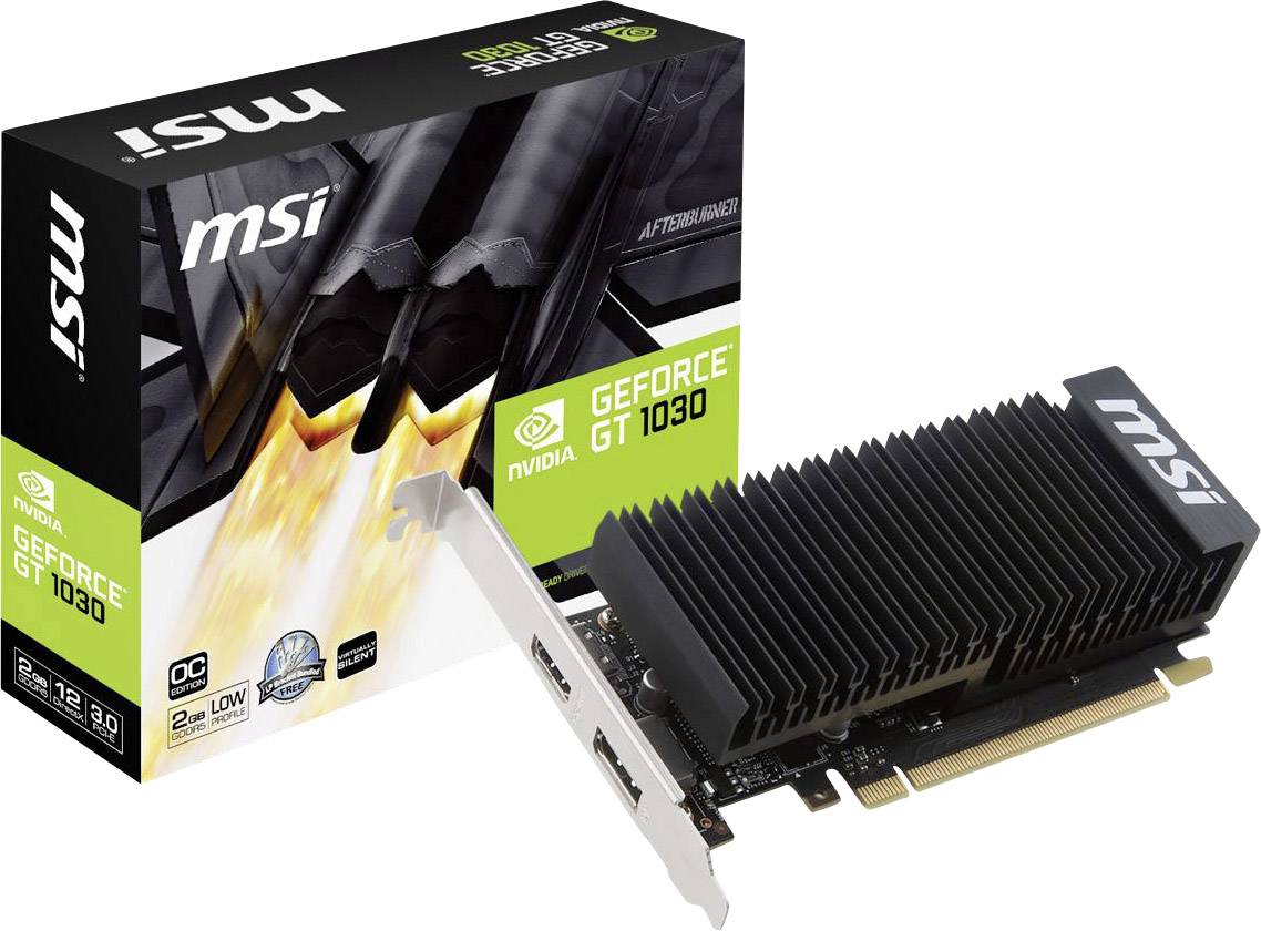 MSI GT 1030 2GH LP OC - Grafikkarten - GF GT 1030 - 2 GB GDDR5 - PCIe 3.0 x4 Low-Profile - HDMI, DisplayPort