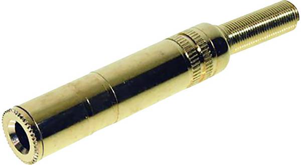 TRU COMPONENTS 1559774 Klinken-Steckverbinder 6.35 mm Kupplung, gerade Polzahl: 2 Mono Gold 1 St.