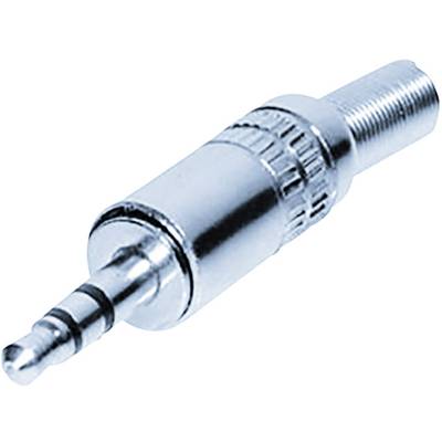 TRU COMPONENTS 1559780 Klinken-Steckverbinder 3.5 mm Stecker, gerade Polzahl: 3 Stereo Silber 1 St. 