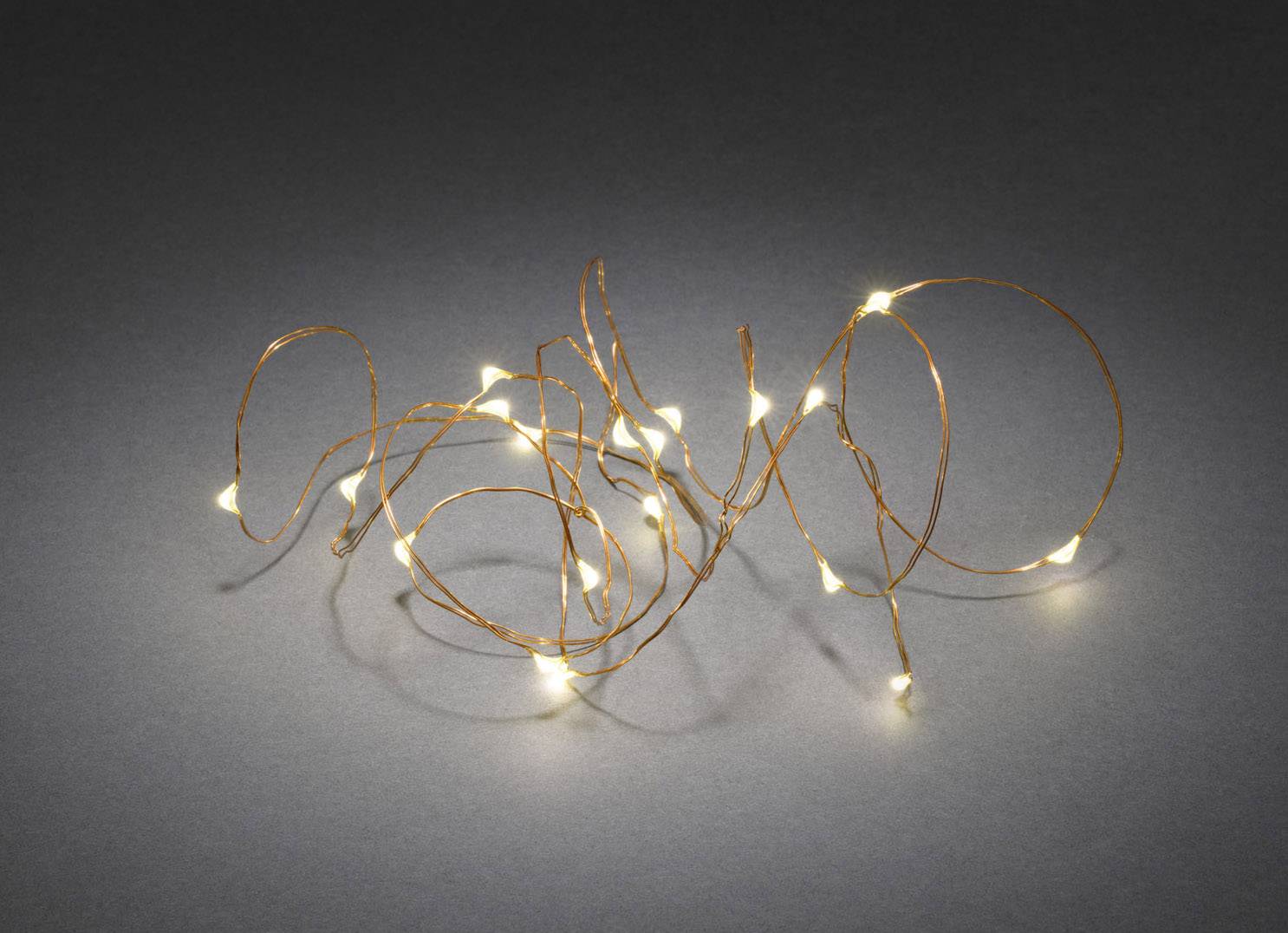 Konstsmide 1461-160 Micro-Lichterkette Innen batteriebetrieben Anzahl Leuchtmittel 40 LED Warmweiß Beleuchtete Länge: 3.-1