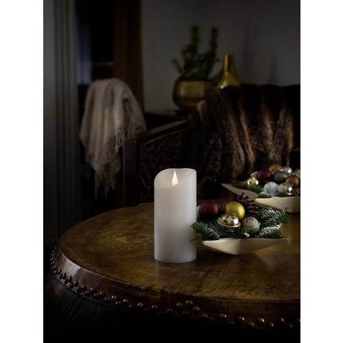 Konstsmide 1831-100 LED-Echtwachskerze Weiß Warmweiß (Ø x H) 7.5 cm x 15.5 cm
