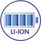 'Lithium-Ionen Batterie-Symbol': Blaues Batteriesymbol mit Aufschrift 'LI-ION', das auf eine Lithium-Ionen-Energiequelle hinweist.