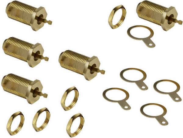 BKL Electronic 0403549 F-Buchse für Einbau, vergoldet Anschlüsse: F-Buchse 5 St.