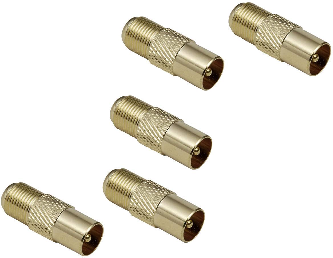 Thumbnail - BKL Electronic 0403556 Koax-F-Adapter vergoldet Anschlüsse: Koax-Stecker IEC, F-Buchse 5 St.