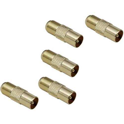 Thumbnail - BKL Electronic 0403556 Koax-F-Adapter vergoldet Anschlüsse: Koax-Stecker IEC, F-Buchse 5 St.