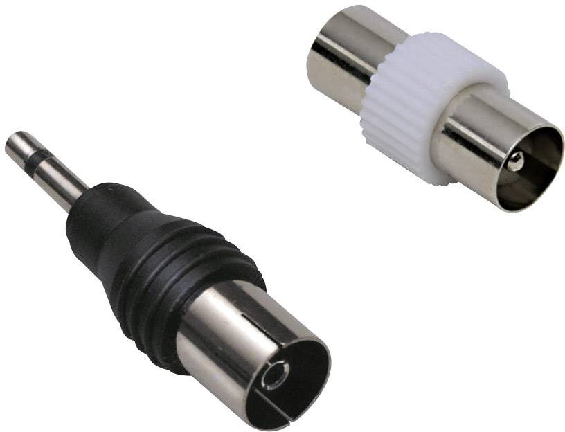 BKL Electronic 0403544 Klinke-Koax-Adapter-Set Anschlüsse: Klinkenstecker 3,5 mm, Koax-Buchse IEC, Koax-Stecker IEC 1 Se