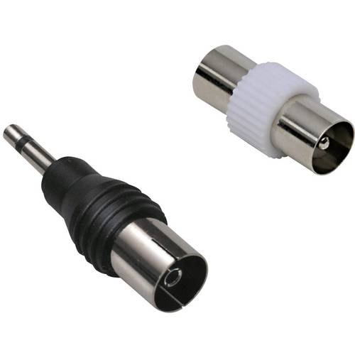 BKL Electronic 0403544 Klinke-Koax-Adapter-Set Anschlüsse: Klinkenstecker 3,5 mm, Koax-Buchse IEC, Koax-Stecker IEC 1 Se...