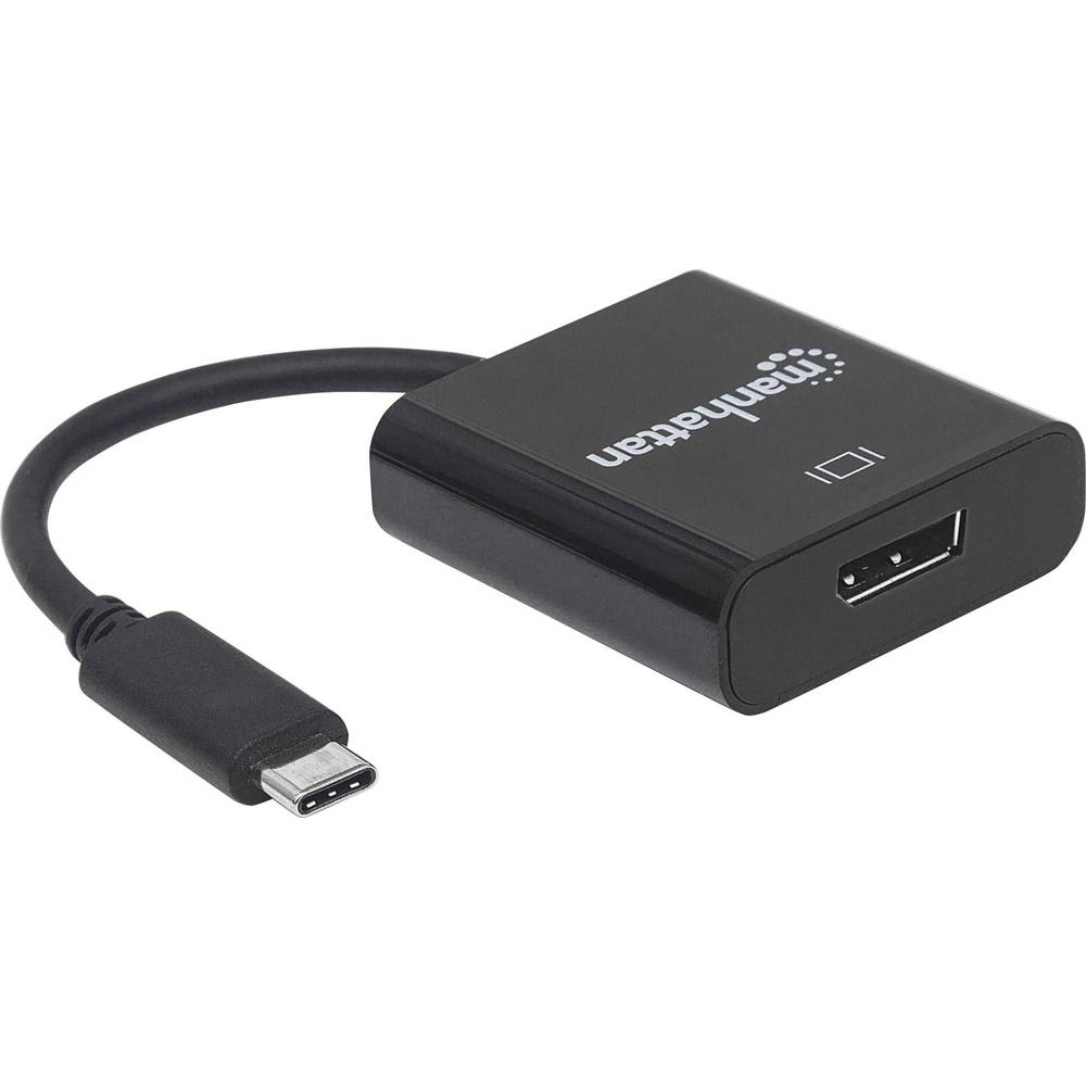 USB-DisplayPort Adapter [1x USB 3.1 stekker C 1x DisplayPort bus] Zwart Kleurgecodeerd, Flexibel, Fo