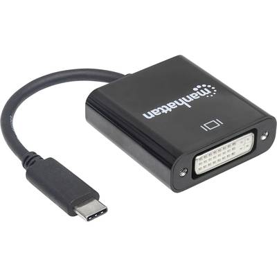 Manhattan 152051 USB / DVI Adapter [1x USB 3.2 Gen 2 Stecker C (USB 3.1) - 1x DVI-Stecker 24+5pol.] Schwarz Farbcodiert,