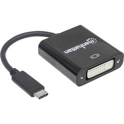 Image of Manhattan 152051 USB / DVI Adapter [1x USB 3.2 Gen 2 Stecker C (USB 3.1) - 1x DVI-Stecker 24+5pol.] Schwarz Farbcodiert,
