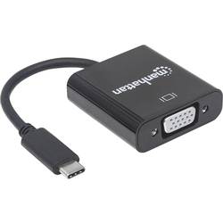 Image of Manhattan 151771 USB / VGA Adapter [1x USB 3.2 Gen 2 Stecker C (USB 3.1) - 1x VGA-Buchse] Schwarz Farbcodiert, Flexibel,
