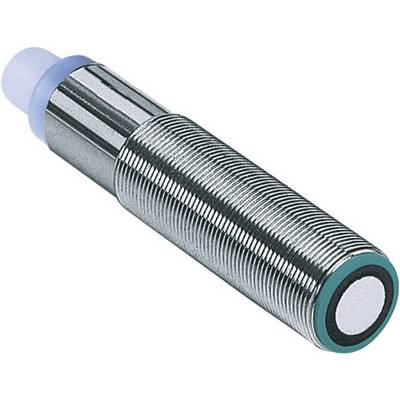 Ein zylindrischer Näherungssensor mit metallisch geriffelter Oberfläche und blauer Spitze, hauptsächlich zur Erkennung von Objekten.