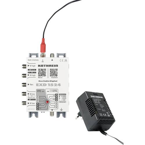 Kathrein EXD 1524 SAT Multischalter Kaskade Unicable Eingänge (Multischalter): 5 (4 SAT/1 terrestrisch) Teilnehmer-Anzah...