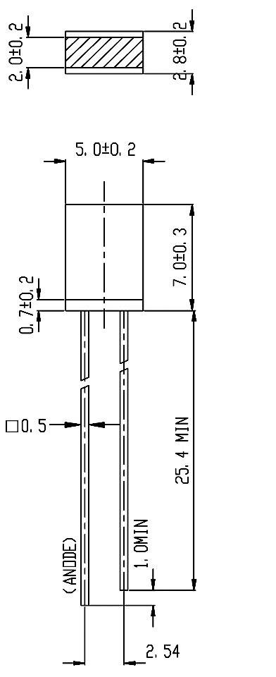 EVERLIGHT LED bedrahtet Gelb Rechteckig 2 x 5 mm 2.3 mcd 180 ° 10 mA 2 V Everlight Opto 514UYD