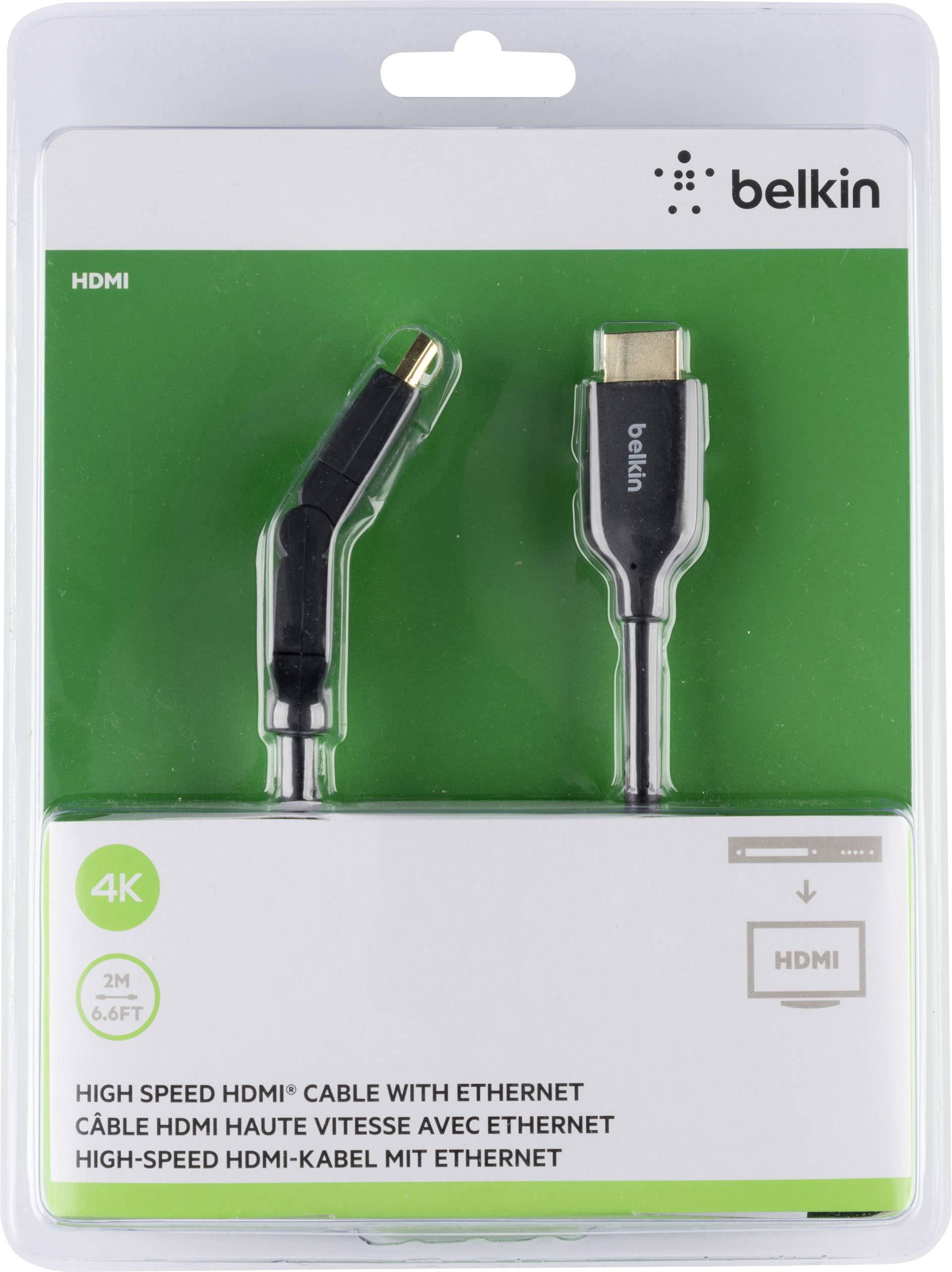 BELKIN HDMI Anschlusskabel [1x HDMI-Stecker - 1x HDMI-Stecker] 2 m Schwarz