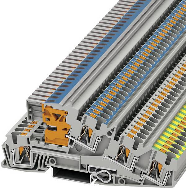 Phoenix Contact 3214047 Dreistock-Schutzleiterklemme 6.2 mm Zugfeder Grau 50 St.