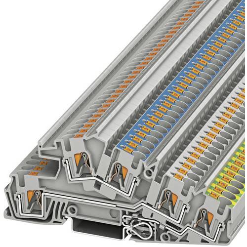 Thumbnail - Phoenix Contact 3214049 Dreistock-Schutzleiterklemme 6.2 mm Zugfeder Grau 50 St.