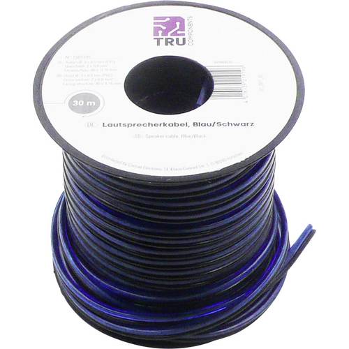 TRU COMPONENTS 1565745 Lautsprecherkabel 2 x 0.8 mm² Blau, Schwarz 30 m