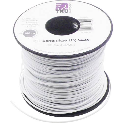 TRU COMPONENTS 1567228 Litze LiY 1 x 0.50 mm² Weiß 100 m