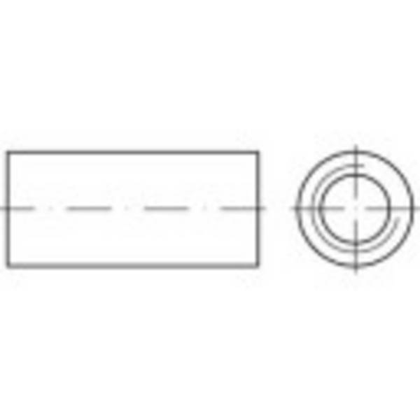 TOOLCRAFT 1069503 Verbindungsmuffe M16 40 mm Edelstahl A2 10 St.