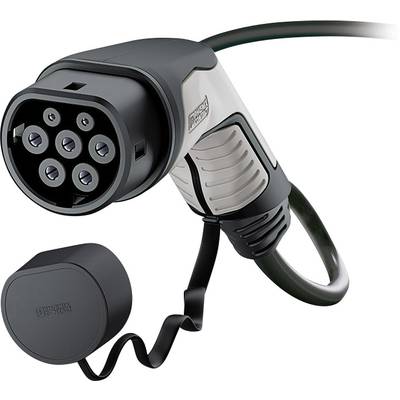 Ein Ladekabel für Elektrofahrzeuge mit einem siebpoligen Stecker und abnehmbarem Schutzkappe.