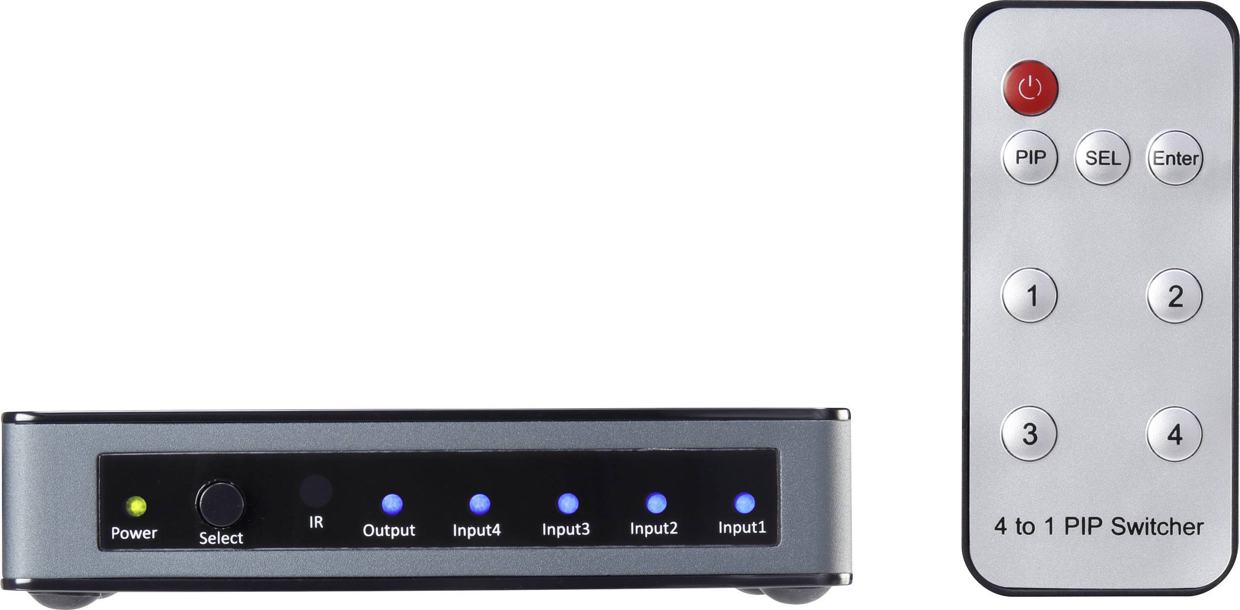 SpeaKa Professional 4 Port HDMI-Switch mit Picture in Picture-Funktion, mit Fernbedienung 3840 x 2160 Pixel-6